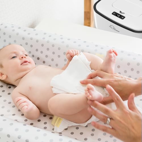 Avec Maman Baby Wipe Warmer Dispenser S1 - Adjustable Digital Temperature Control - Wipe Warmer and Baby Wet Wipes Dispenser - Baby Wipes Warmer - White