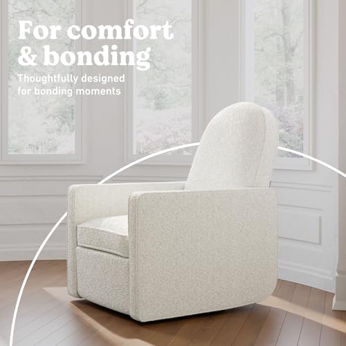 Graco Olivia Premium Nursery Power Recliner Swivel Glider, Smaller Profile for Smaller Rooms, Oeko-TEX 100 Certified, Upholstered Glider, USB Charging Port, Durable Metal Base – (Ivory Boucle)