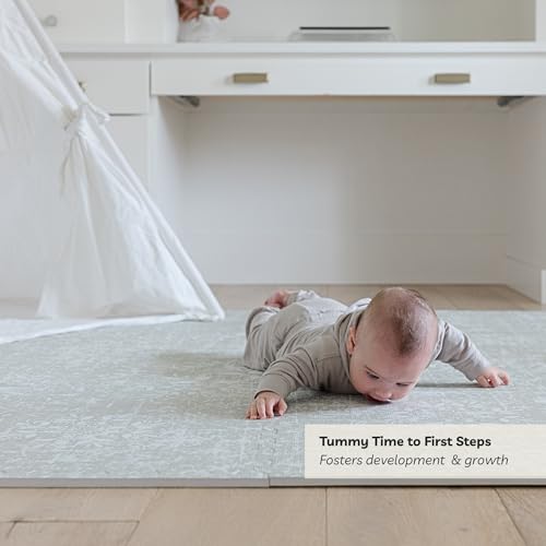 Little Landings Baby Play Mat for Floor - Eden (6x6ft) - Premium EVA Foam Play Mat for Babies & Toddlers (Ages 0-5+) - Non-Toxic Playmat for Tummy Time, Crawling & Playroom - Stylish & Comfortable