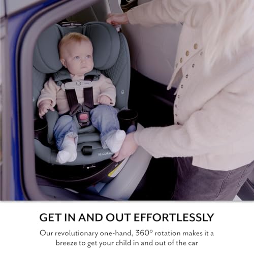 Evenflo Revolve360 Slim 2-in-1 Rotating Car Seat with Green & Gentle Fabric (Travertine)