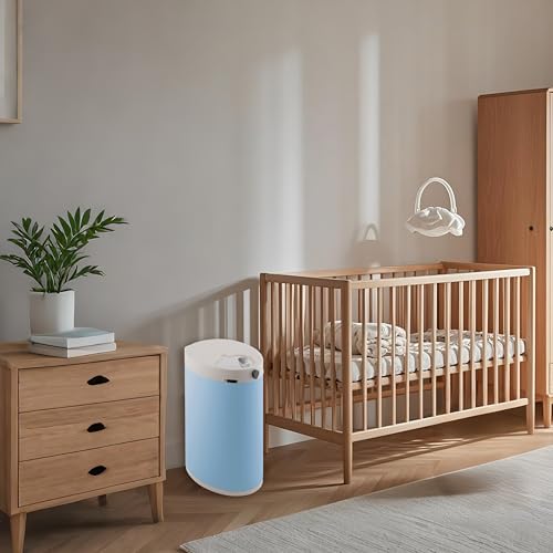 JM ·YIPENG Diaper Pail, Airtight Odor Control Baby Diaper Bin with Childproof Lock, Stainless Steel Garbage Pail with lid, 15 Liter/ 4 Gallon Compact Nursery Trash Can with Removal Inner Liner, Blue