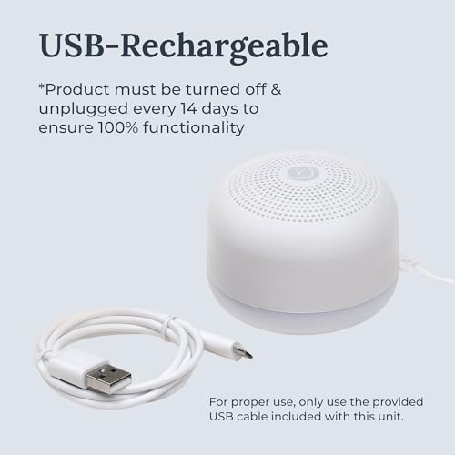 Yogasleep Travel Mini Portable White Noise Sound Machine, 6 Soothing Sounds, Volume Control, Dimmable Night Light, Sleep Therapy for Adults & Baby, USB Rechargeable, Lanyard Included