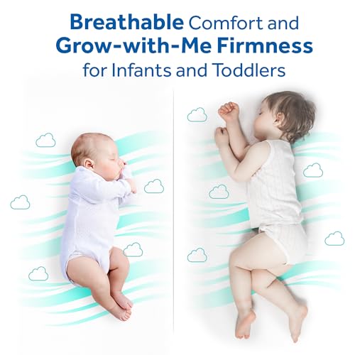 Sealy Baby Infant & Toddler Crib Mattress - DuoBreathe 2 Stage Waterproof and Breathable, Non Toxic, GREENGUARD Gold Certified, Made in USA, 52x28