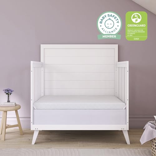 Dream On Me Holly 2-in-1 Mini Crib Mattress, Dual-Sided Infant & Toddler, Waterproof Cover, GREENGUARD Gold Certified, 38” x 24” x 3”, Fits Mini & Select Portable Cribs, Not for Playards