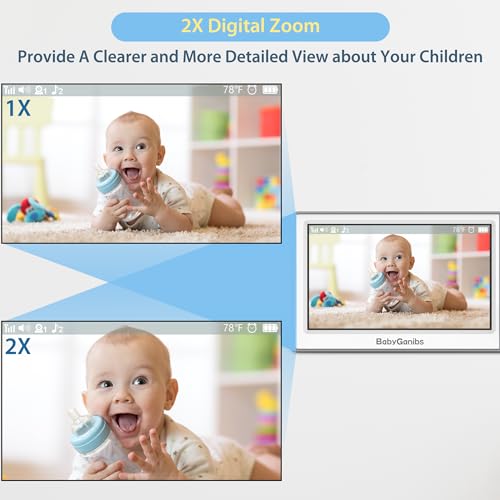 Baby Ganibs Baby Monitor with Camera and Audio, 4.3'' Video Baby Monitor with 1000ft Long Range and 30-Hour Battery, No WiFi,Night Vision, ECO Mode, 2-Way Talk