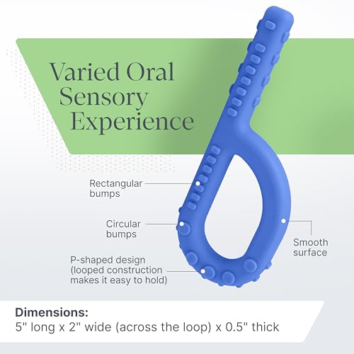 ARK Textured Grabber Sensory Chew, Sensory Toys for Kids and Adults, Chewy Fidget for Autism, ADHD, SPD, Anxiety, Medical-Grade Oral Motor Therapy Tools, XXT, Very Firm, Royal Blue