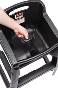Rubbermaid Commercial Products Sturdy High Chair, 33lb Capacity, Black, Pre-Assmbled Without Wheels, Stackable, Fits Under Table for Child/Baby/Toddler Seating