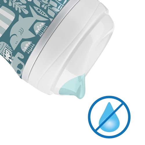 Chicco Insulated Sippy Cup 12+ Months, 9oz Toddler Training Cup with Bite-Resistant No-Spill Rim Spout, Double-Wall, BPA-Free, 2-Pack, Ocean Print/Surf