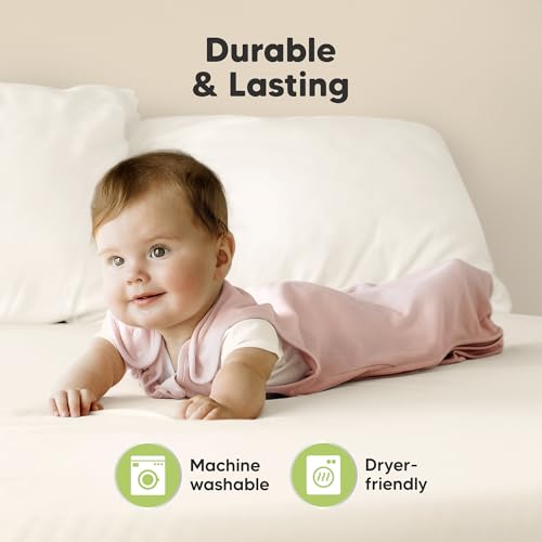 2-Pack Organic Baby Sleep Sacks, 100% Cotton - Soft & Breathable 0.5TOG Baby Wearable Blanket, Toddler Sleeping Sack 0-6 Months, Easy to Wear Swaddles for Newborns, Infants (Butterflies, S)