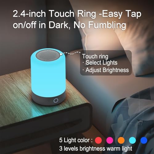 Night Lights, White Noise Machine – 20 Non-Looping Sleep Sounds, Rechargeable Battery, Touch Control, 6 Timers & Memory Function | Portable Sound Machine for Baby, Adults, Nursery, Travel