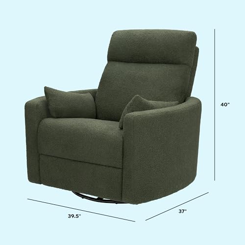 Davinci Atlas 360° Swivel Recliner Glider Chair - Cozy Olive Bouclé