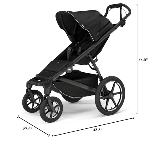 Thule Urban Glide 4-Wheel Single Child All-Terrain Stroller, Full-Suspension System, Air-Filled Tires, Upright seat with Adjustable Recline and Built-in Leg Rest, Baby Stroller