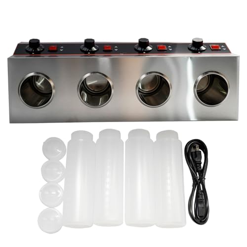 Commercial Electric Sauce Warmer Electric Cheese Sauce Warmer Hot Fudge Warmer Dispenser Cheese Dispenser Warmer with 4 Pump (4 Pump Head)