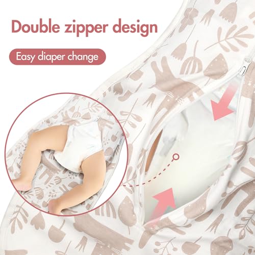 ANYEDDE 2-Pack Newborn Swaddle Sleep Bag- Arms Up Swaddle 0-3 Months, Baby Swaddles for Newborn, Cuff Removable Design, Pink Bunny Breathable Sleep with 2-Way Zipper