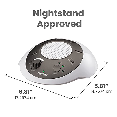 Homedics SoundSleep White Noise Sound Machine, Gold, Small Travel Sound Machine with 6 Relaxing Nature Sounds, Portable Sound Therapy for Home, Office, Nursery, Auto-Off Timer, by Homedics