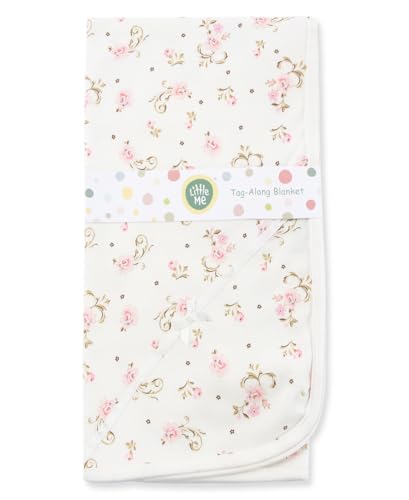 Little Me baby girls nursery swaddling blankets, Vintage Rose, One Size US