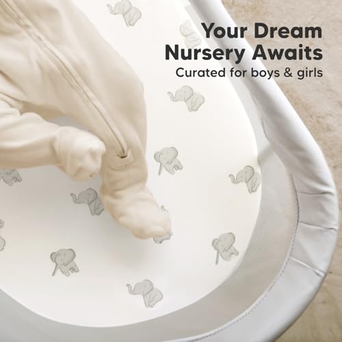 2-pk Organic Baby Bassinet Sheets Boys, Girls, Bassinet Fitted Sheet (Elly)