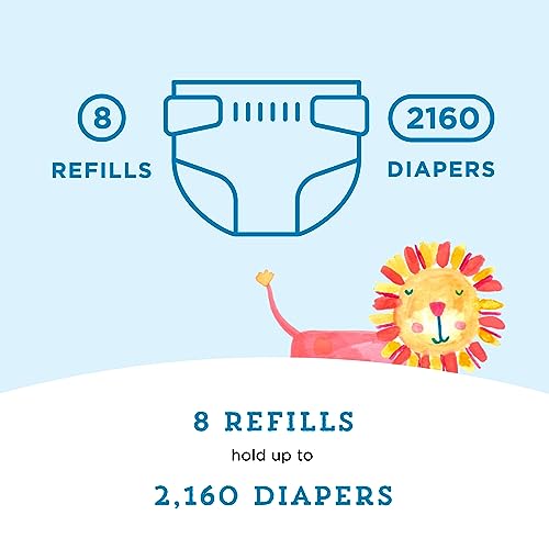Mama Bear Diaper Pail Refills for Genie Pails, Unscented, 2160 Count (8 Packs of 270)