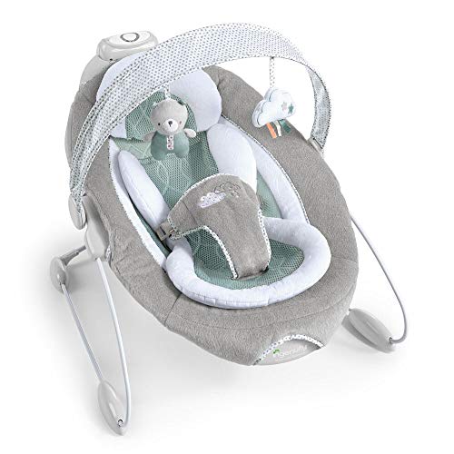 Ingenuity SmartBounce Automatic Baby Bouncer Seat with White Noise, Music, Toy Bar & 2 Plush Infant Toys, 0-6 Months Up to 20 lbs (Pemberton)