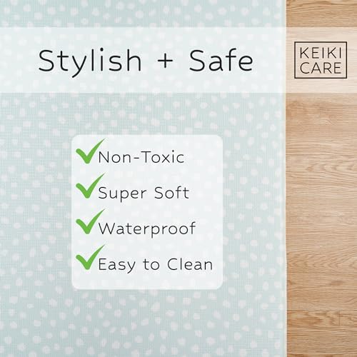 Keiki Care Reversible Play Mat 82” x 55” - for Infants, Babies, Toddlers, Kids | Waterproof, Durable, Non-Toxic, Easy-to-Clean | Thick & Large Soft Foam Floor Mat for Gym, Nursery, Playroom