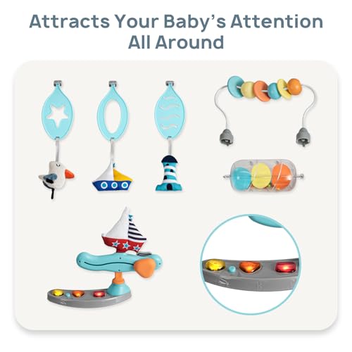 AskCat Baby Activity Center Jumper Interactive Activity Jumper Play Center with Infant Toys, 360° Rotating Seat