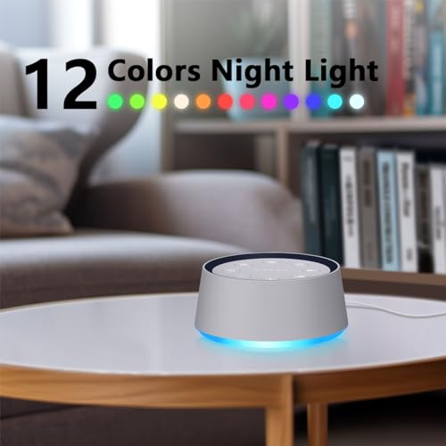 Brown Noise Sound Machine with 30 Soothing Sounds 12 Colors Night Light for Baby Adults Kids Sleep Machine 36 Volume Levels 5 Timers for Home Office