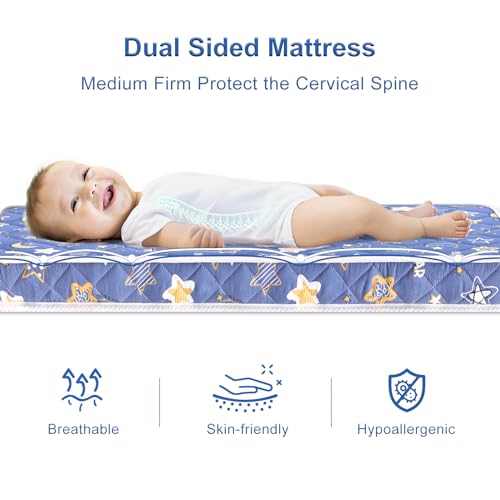 Lillibearas Premium Crib Mattress and Toddler Mattress 52" x 27.6" x 5",Firm,Breathable Hypoallergenic for Standard Cribs and Toddler Bed