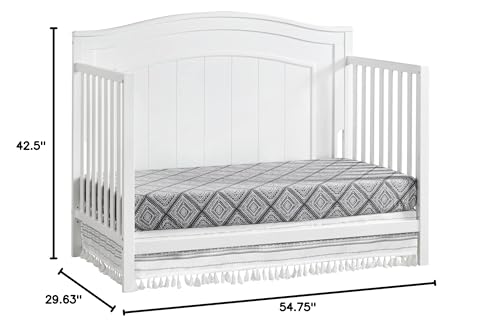 Oxford Baby North Bay 4-in-1 Convertible Crib, Snow White, GreenGuard Gold Certified