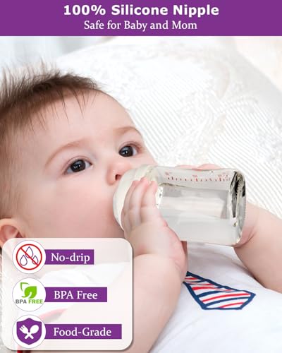 Sippy Spout Nipples for Pigeon PPSU&PP Nursing Baby Bottle and Glass Baby Bottles,Soft Silicone Sippy Cup Nipples,Leak-Proof,Variable Flow Conversion Nipple,6+ Months,4 Count