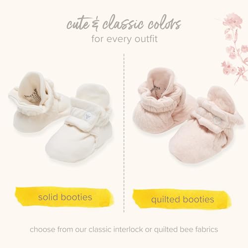 Burt's Bees Baby Unisex 100% Organic Cotton, Adjustable Booties