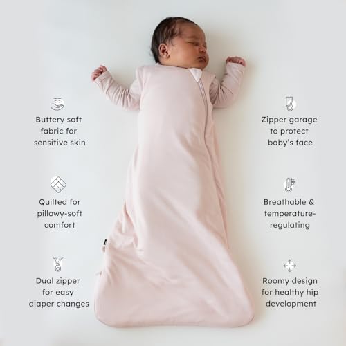 KYTE BABY Sleep Bag 1.0 TOG, Rayon Made From Bamboo Wearable Blanket With Dual Zipper For Infants And Toddlers, Year Round Nursery Essential (S, Blush)