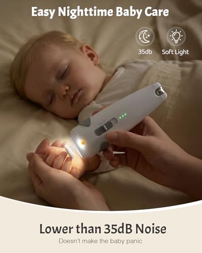 Lictin Baby Healthcare and Grooming Kit, 26 in 1 Rechargeable Nail Trimmer Electric Set,Safe File with Auto Light, Newborn Nursery Health Care Portable Safety Set for Infant Toddlers Boys Girls, Grey