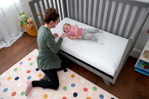 Lullaby Earth Non-Toxic Crib Mattress - Waterproof - Fits Standard Baby and Toddler Bed, White