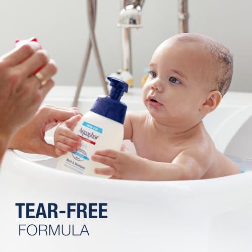 Aquaphor Baby Wash and Shampoo, Unscented Baby Shampoo and Wash, 25.4 Fl Oz Pump Bottle