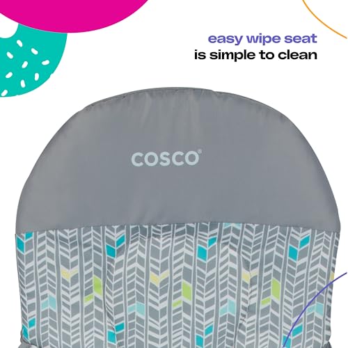Cosco Kids Highchair for Baby, Simple Foldable High Chair, Convenient, Lightweight, and Compact Design, Elephant Squares