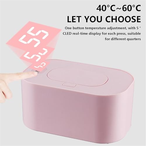 Wipes Warmer, Fast Heating Wipe Warmer and Baby Wet Wipes Dispenser for Home Use Adjustable Temperature Holds 80 Wipes, Travel Friendly with Direct Plug-in Power