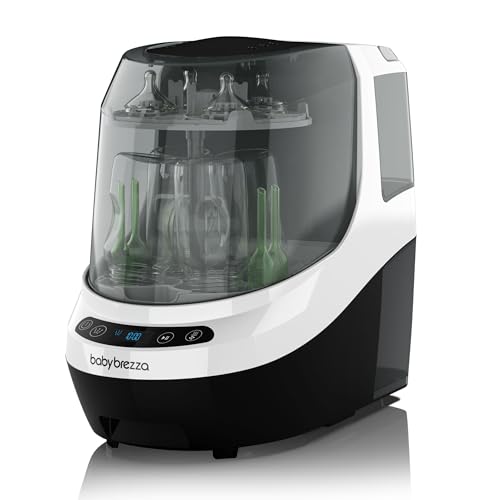 Baby Brezza Baby Bottle Washer Pro - Clinically Proven Better Cleaning - Washer, Sterilizer + Dryer In One Appliance for Essentials like Bottles + Pump Parts – Machine Replaces Brushes + Racks