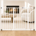 Regalo Safety 29-49" Easy Step Extra Wide Baby Gate for Doorways & Bottom of Stairs, Pressure Mounted Safety Gate with Door for Babies, Toddlers & Pets, White