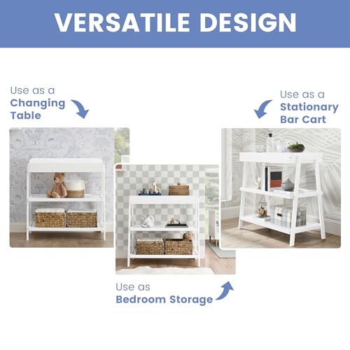 Delta Children Scout Changing Table - Greenguard Gold Certified, Bianca White