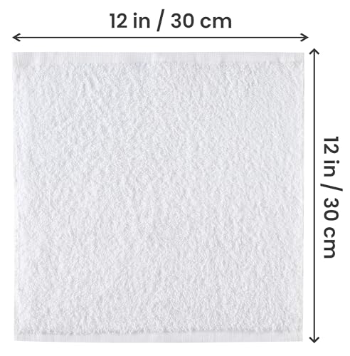 Utopia Towels 24 Pack Cotton Washcloths Set, 100% Ring Spun Cotton, Premium Quality Flannel Face Cloths, Highly Absorbent and Soft Feel Fingertip Towels, White