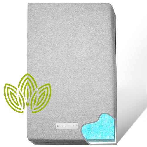 Organic Cotton Covered Dual-Sided Crib Mattress | 2-Stage Premium Memory Foam CertiPUR-US Hypoallergenic Baby Mattress Firm Support for Infant Cooling Gel for Toddler, Waterproof Washable, 52x27.5x5.5