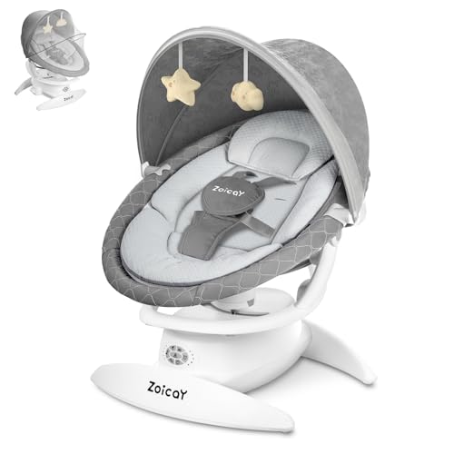 3-in-1 Baby Swing for Infants, Infant Swing with 5 Speeds & 3 Swing Modes, 12 Melodies, Electric Swing for Baby, Indoor & Outdoor Use, Up to 25 lbs, Gray