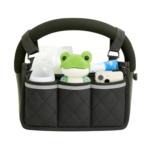 Longomat Stroller Caddy Stroller Organizer With Cup Holder, Non Slip Straps Stroller Bag for Phone, Pet Stroller Accessories,Universal Stroller Organizer,Fits Single & Double Strollers