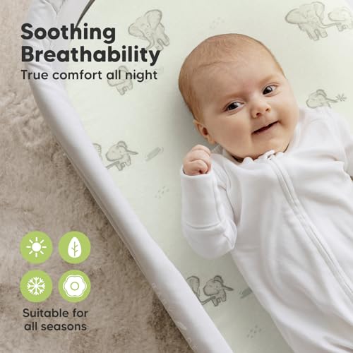 2-pk Organic Baby Bassinet Sheets Boys, Girls, Bassinet Fitted Sheet (Elly)