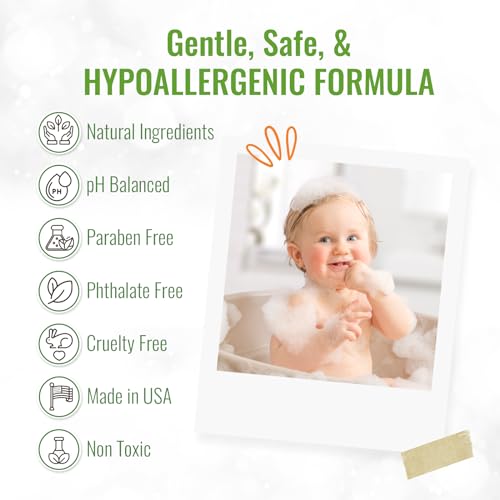 Wild Naturals Baby Eczema Shampoo & Body Wash, Gentle Eczema Body Wash for Kids with Aloe, Calendula & Manuka Honey, Tear-Free, Hypoallergenic, Natural Formula for Dry, Sensitive Skin, 8 fl oz