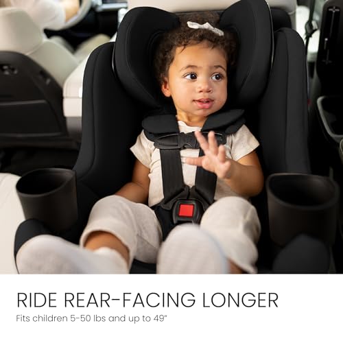 Britax Galaxy360 Slim Rotating Convertible Car Seat, 2-in-1 Rotating Car Seat for Infants & Toddlers with 360 SwivelSmooth Steel Ring, Extended Rear-Facing and ClickTight Installation – Raven Black