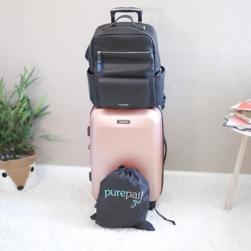 PurePail Go Portable Diaper Pail — Aqua — Superior Odor Control with No Added Fragrance — Collapses for On-The-Go — Compact & Space-Saving