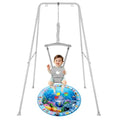 Baby Jumper with Stand, Baby Jumpers and Bouncers for Indoor and Outdoor Play, Toddler Jumper Suitable for 6-24 Months Infants, Easy to Assemble & Store, Water Mat Included (Gray)