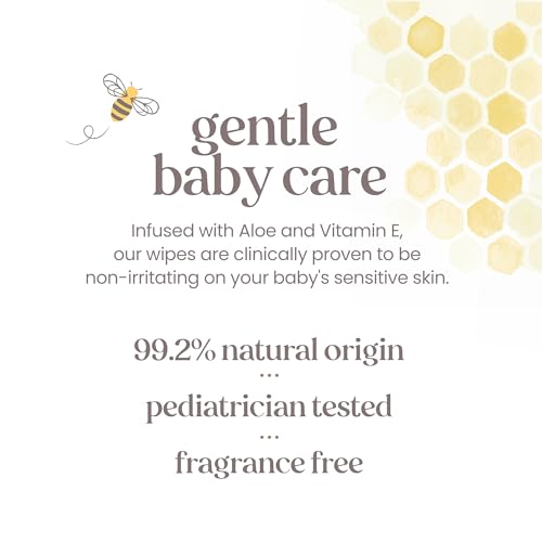 Burt’s Bees Baby Wipes, Unscented Natural for Sensitive Skin with Aloe and Vitamin E - 72 Baby Wipes – 10 Pack