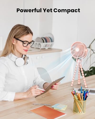 welodorir Portable Stroller Fan Rechargeable Buggy Clip on Fan